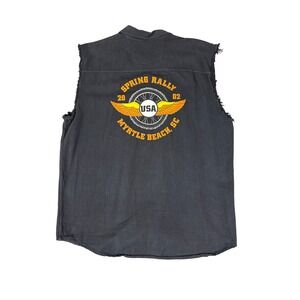 VTG Biker‎ Design XL Vest Spring Rally 2002 Myrtle Beach USA Graphic Sleeveless